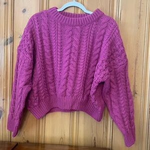 Debut Cable Knit Sweater - Purple/Pink